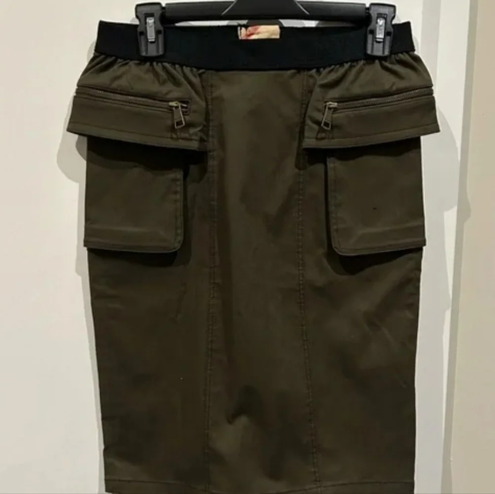 SALE BURBERRY Pencil Military Skirt Pockets size 2 - Picture 3 of 7
